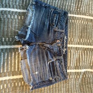 Distressed Denim Shorts